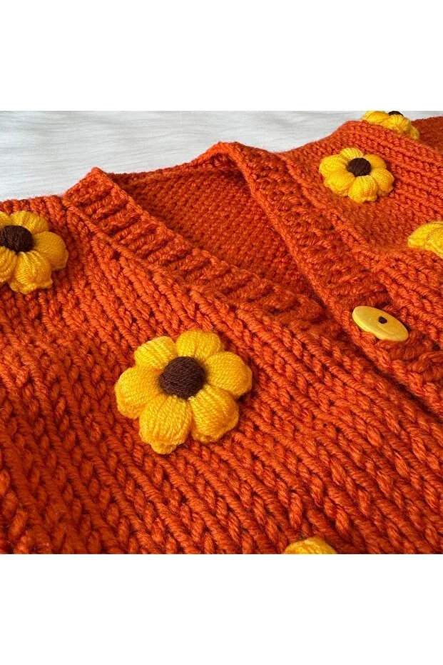 Детский кардиган с принтом Floral Crop Cardigan Home, Orange — фото 3