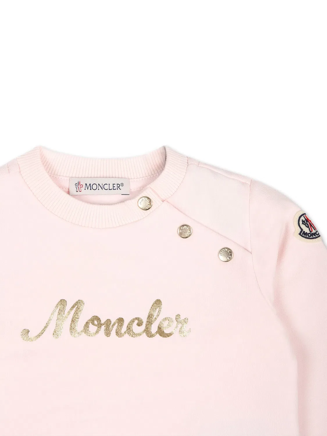 Свитшот с логотипом Moncler, светло-розовый — фото 3