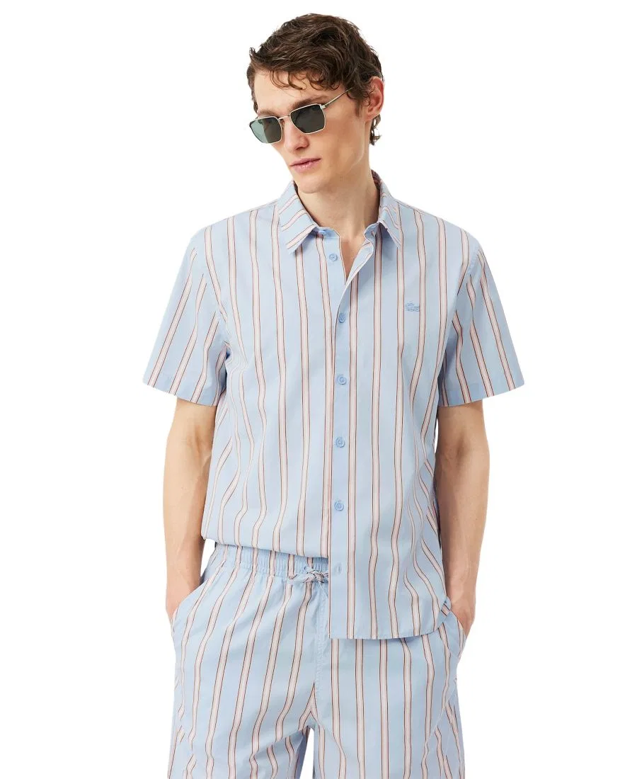 Рубашка с коротким рукавом и полосками Lacoste, Chambray