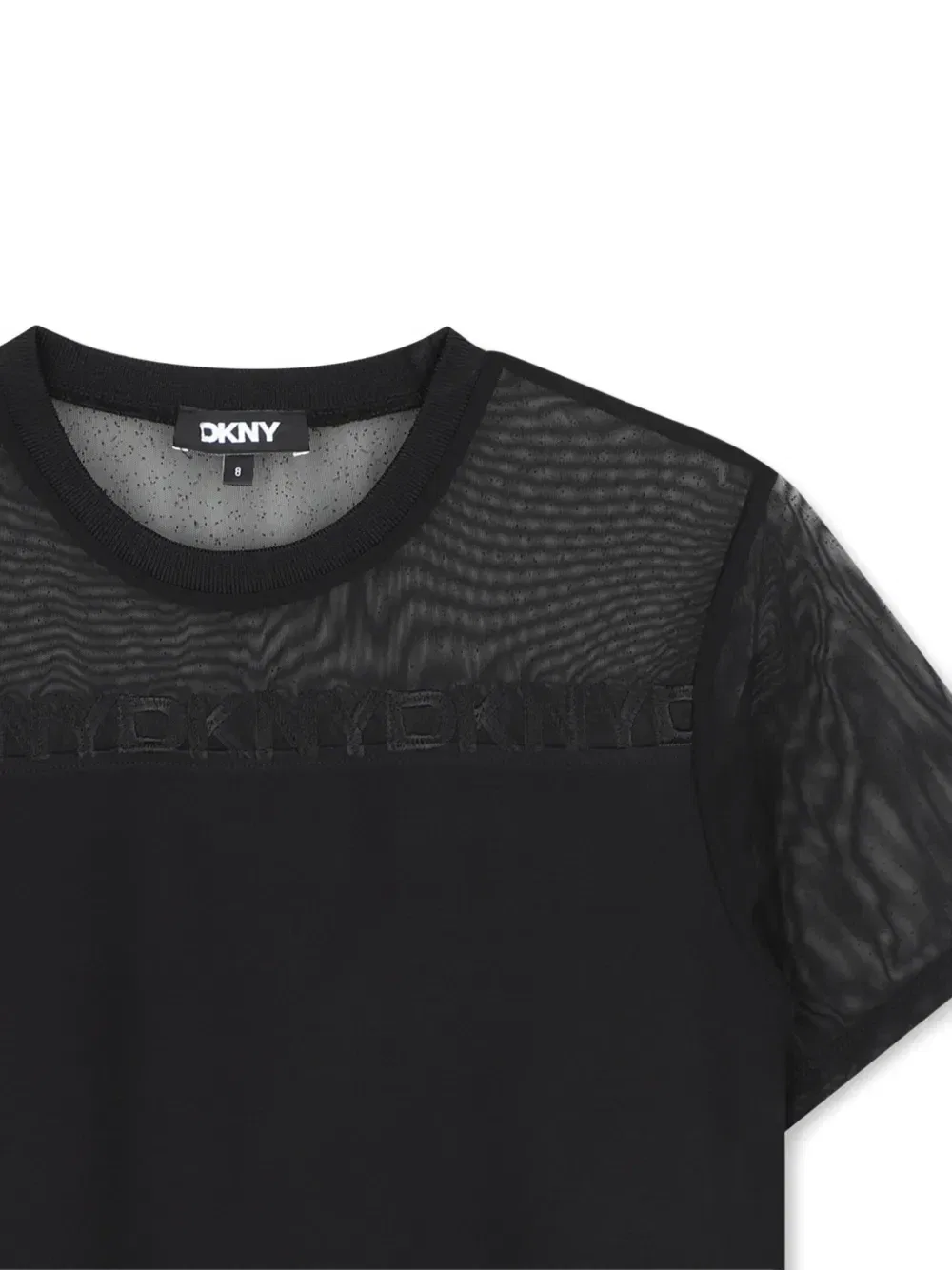 Футболка с сетчатой вставкой и логотипом Dkny Kids, черный — фото 3