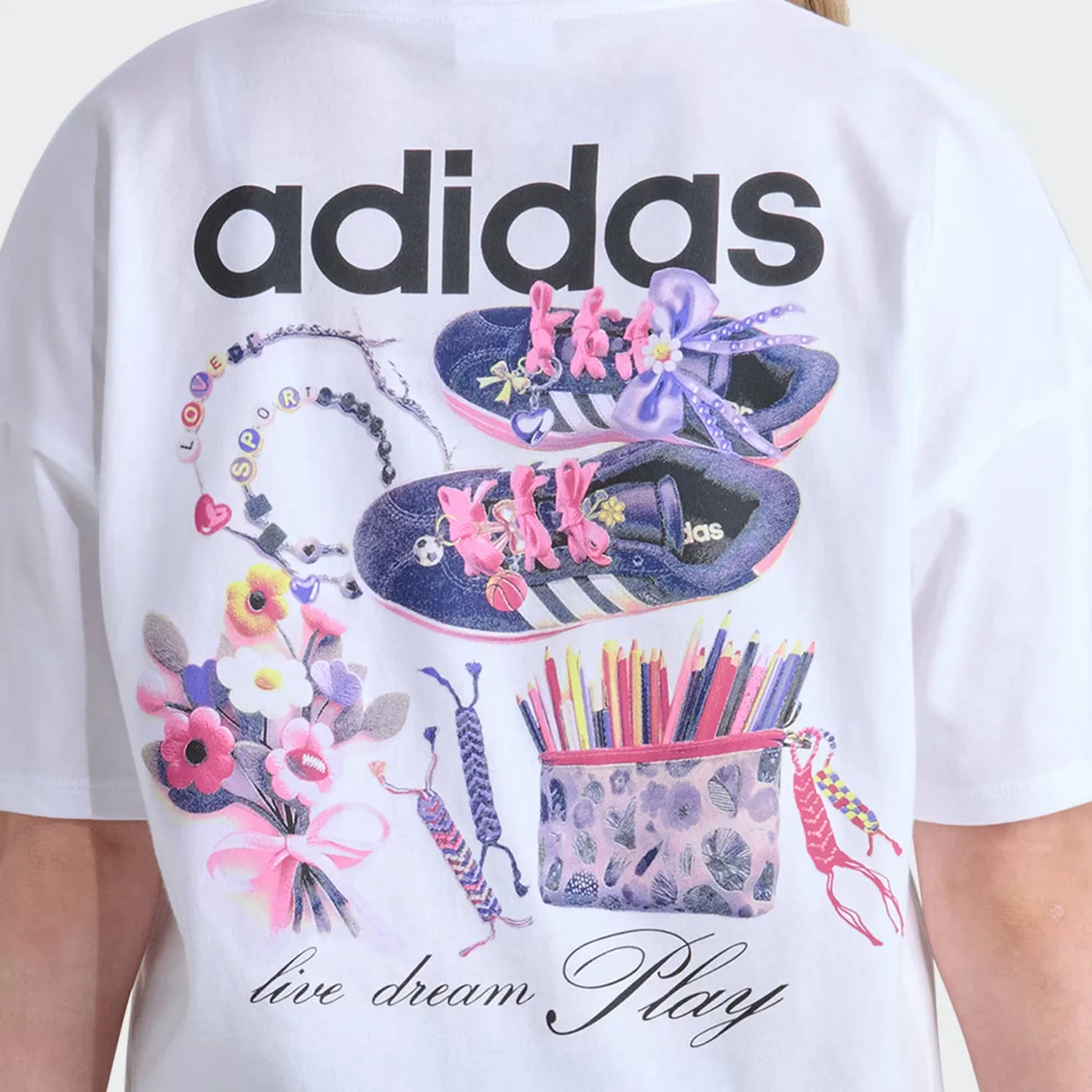 Детская футболка свободного кроя Boyfriend Tee Adidas Sportswear, белая — фото 4