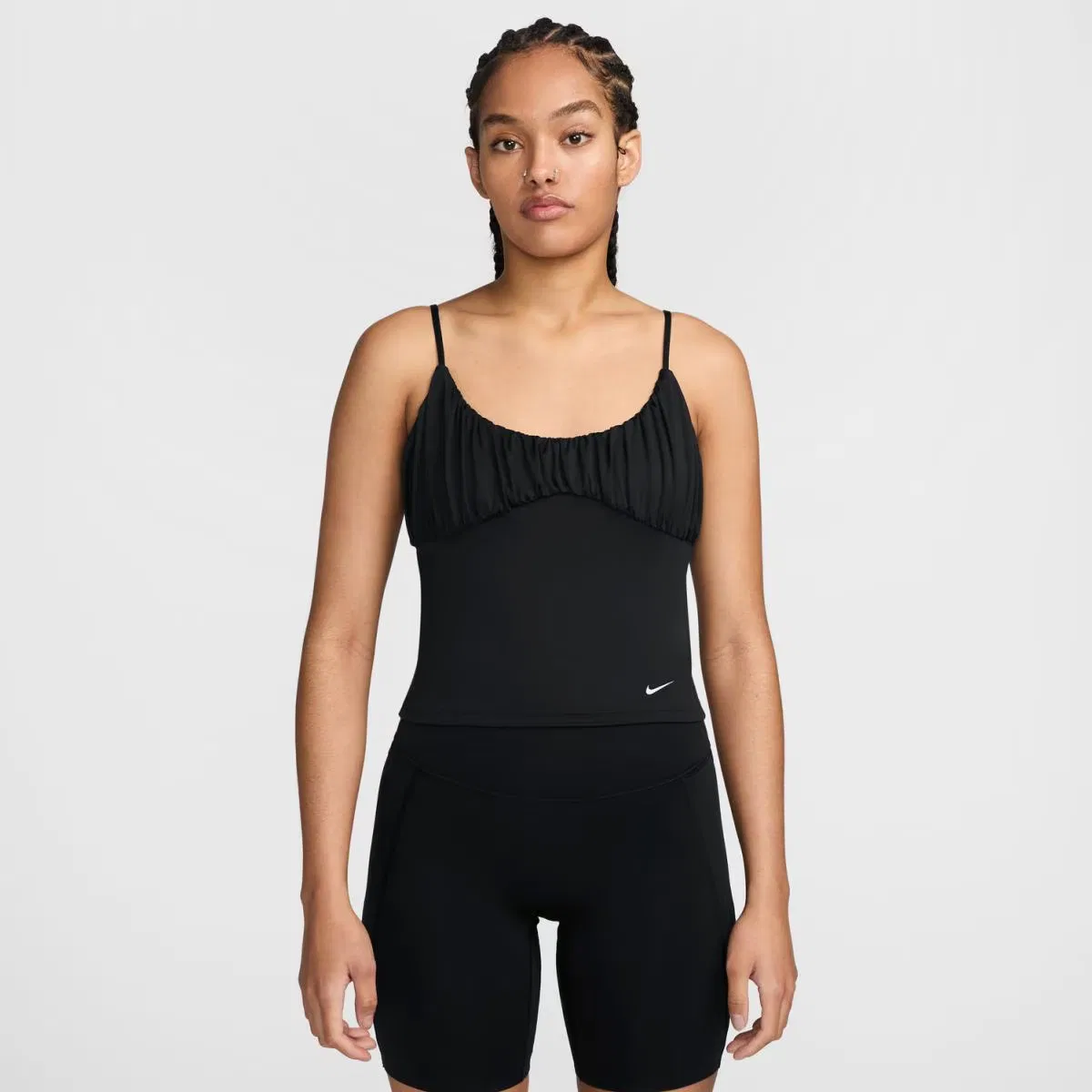 Женская футболка, W Nk One DF Fitted Tank Fem, Nike, черный