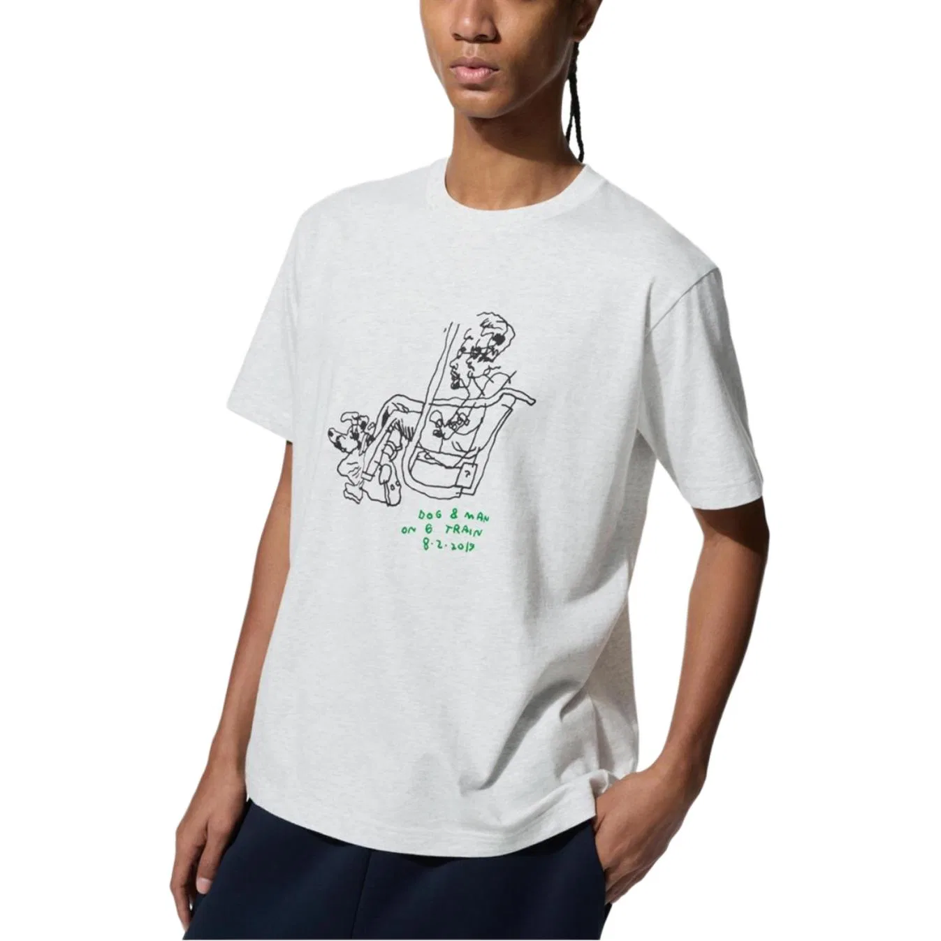 Детская футболка с принтом Jason Polan UNIQLO, Light Gray — фото 3