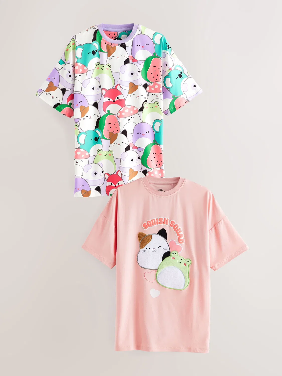 Комплект ночнушек Squishmallows, 2 шт. Next, розовый/фиолетовый — фото 4