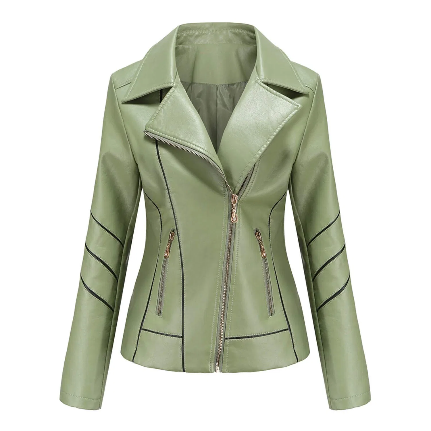 Женская куртка-косуха с принтом, модель Classic Short Jacket, Verde — фото 2