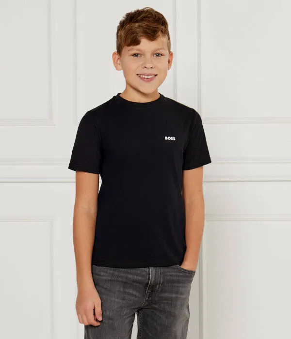 Детский комплект футболок BOSS Kidswear, черный — фото 3