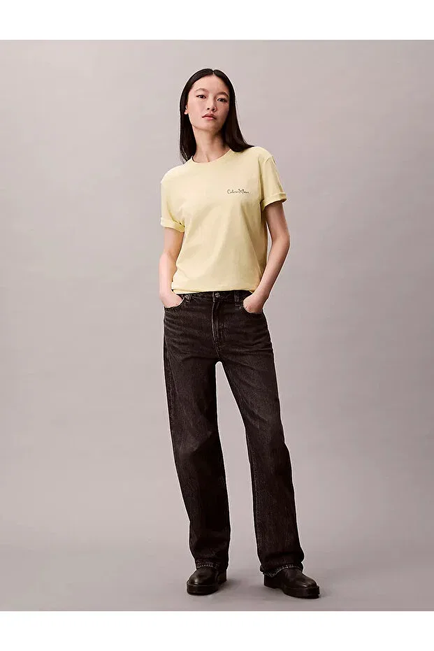 Женская футболка с принтом Classic Graphic Tee Calvin Klein, Yellow — фото 2