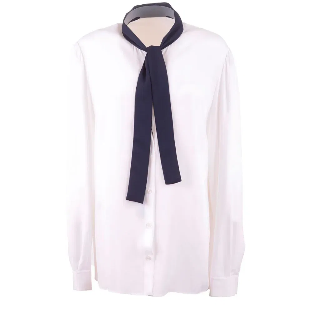 Женская рубашка с длинным рукавом и бантом Dolce & gabbana, White