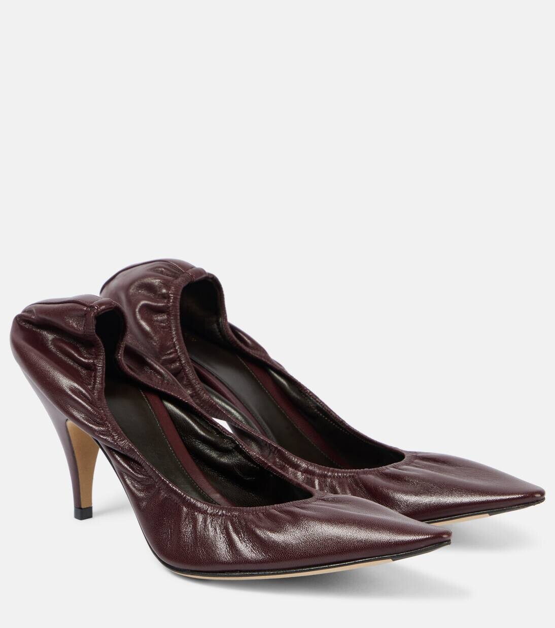 Туфли-лодочки Liisa 80 из кожи The Row, цвет bordeaubergine