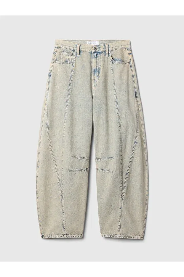 Женские джинсы с высокой посадкой Horseshoe Jean Trousers Gap, Beige — фото 3