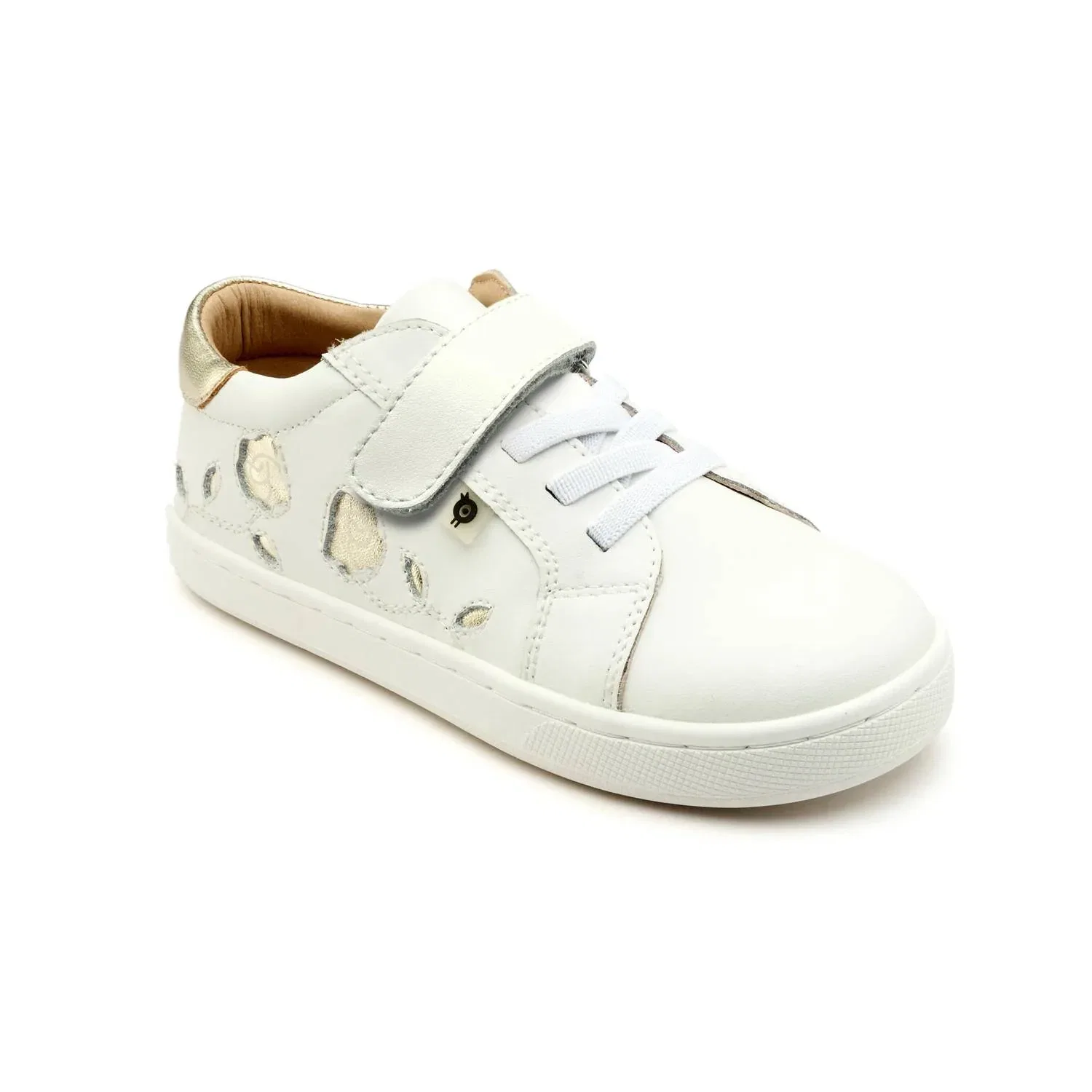Детские кроссовки на липучках Poise Flowers VL Old Soles, Snow/Gold — фото 2