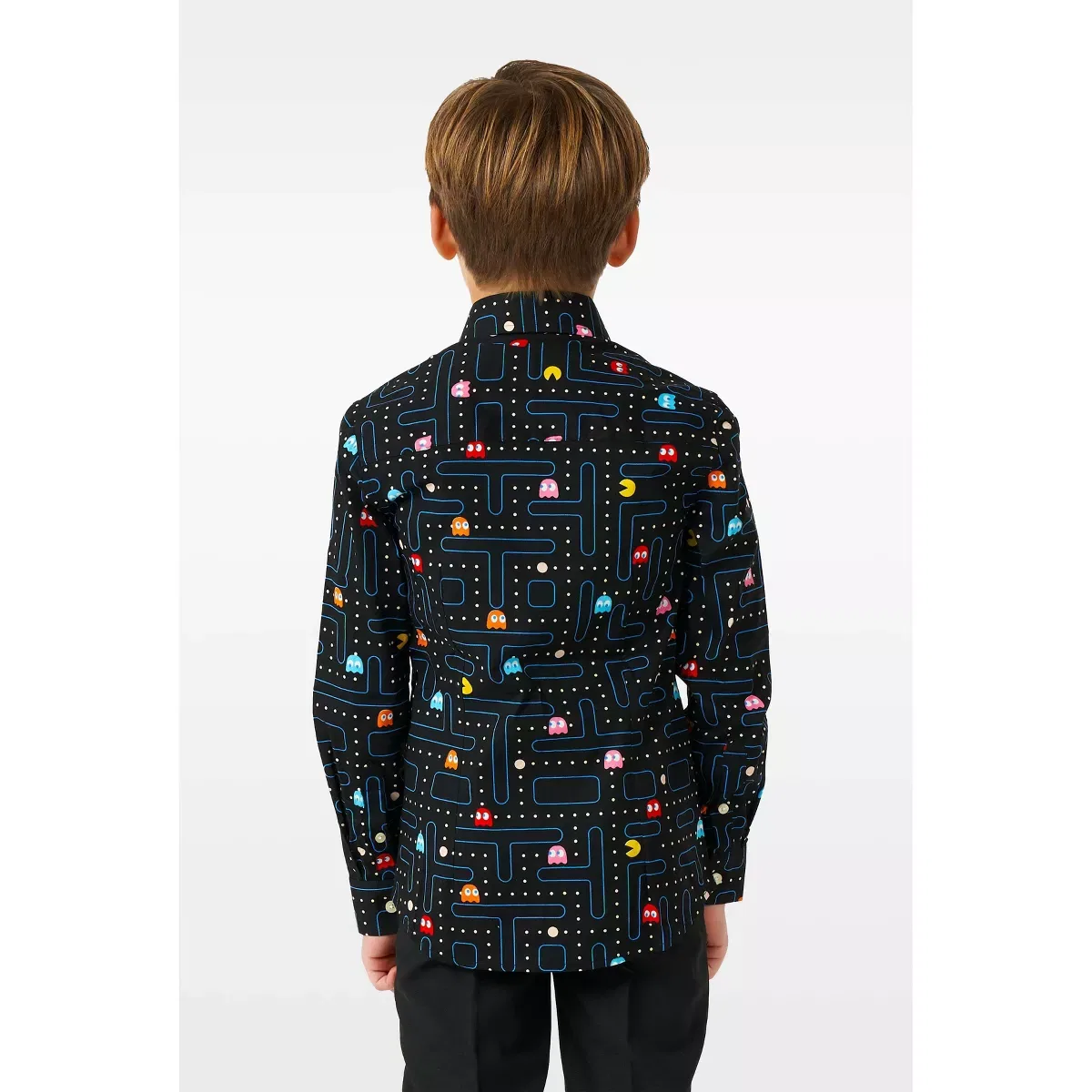 Детская рубашка с принтом для мальчиков OppoSuits, Black — фото 2