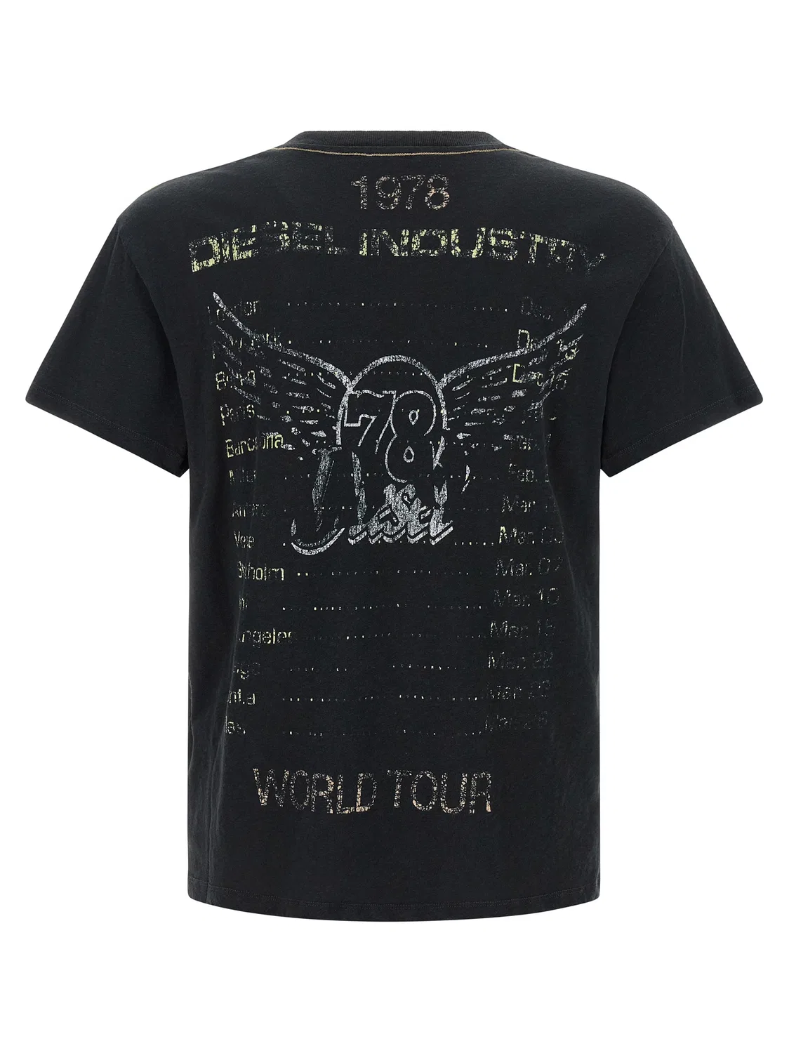 Мужская футболка с принтом Diesel World Tour, Black — фото 2