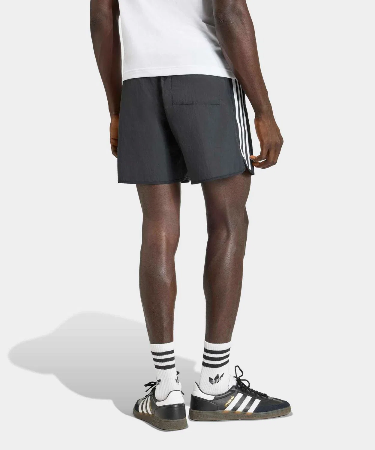 Мужские шорты с регулируемым поясом на шнурке, модель Sprinter Shorts, Adidas, Black — фото 2