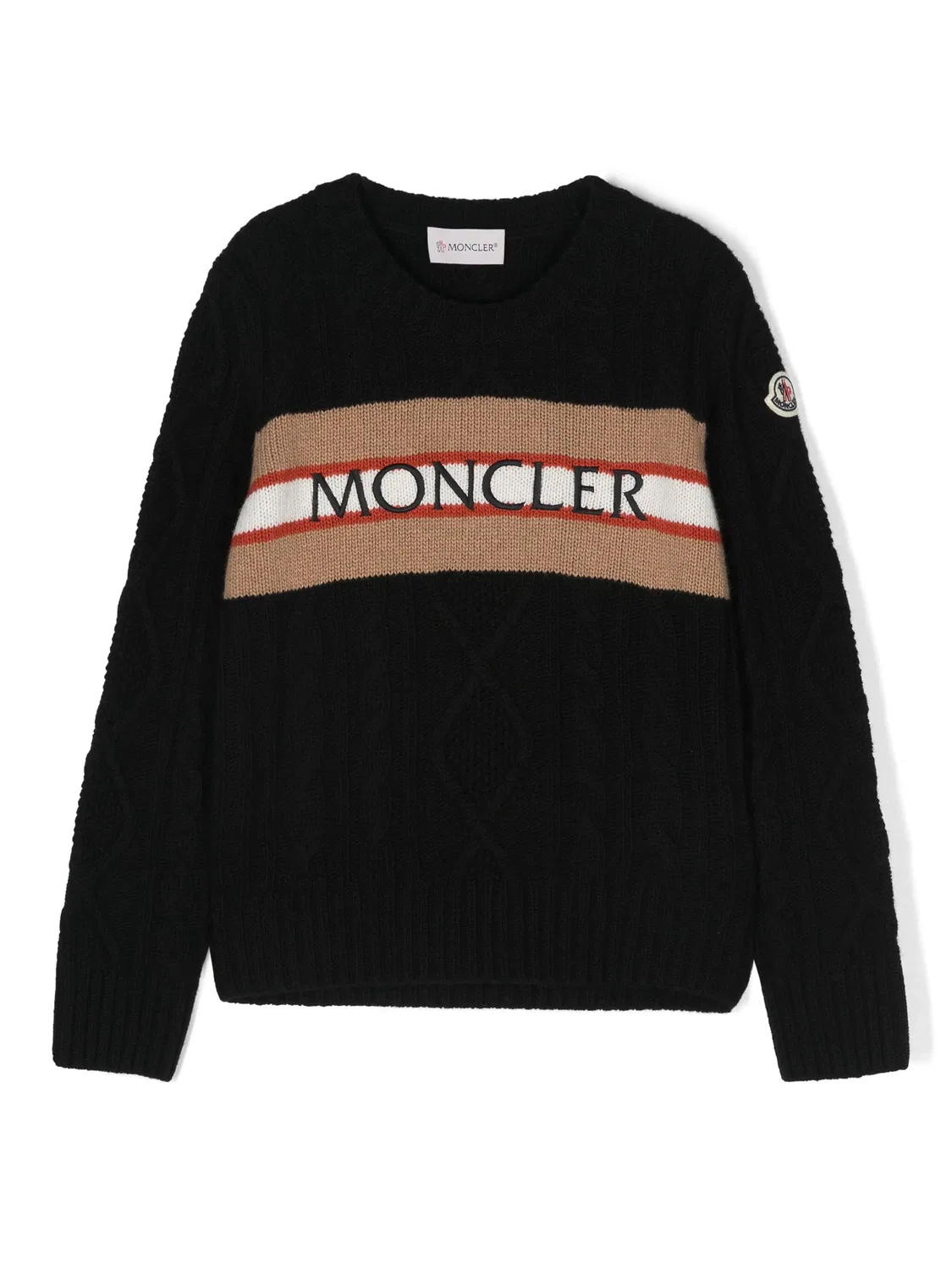 Свитер с вышитым логотипом MONCLER GENIUS, черный