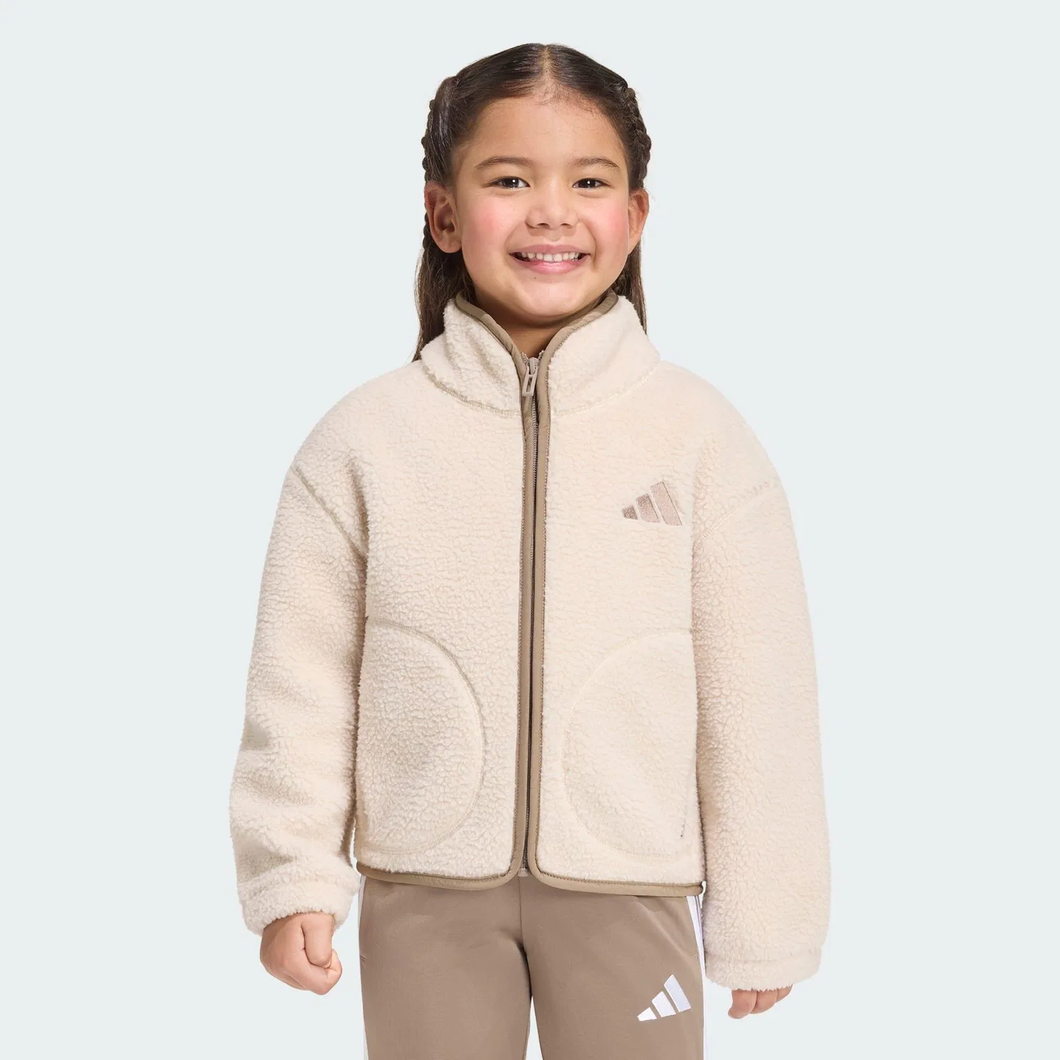 Детская куртка из флиса Alpaca Sherpa Adidas, Creme