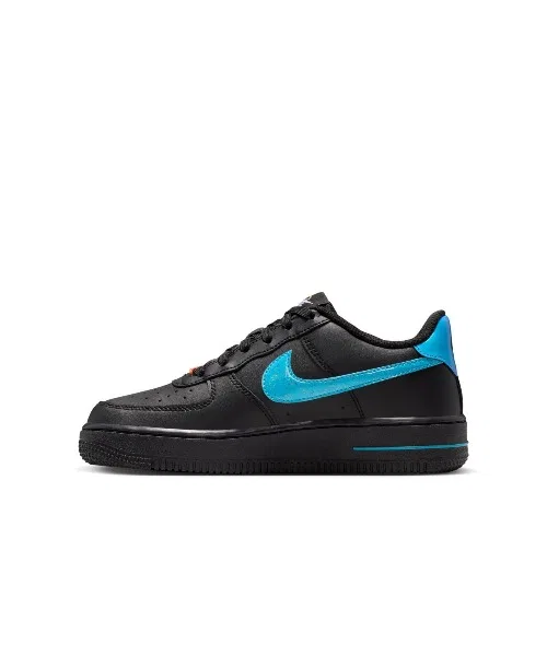 Детские кожаные кроссовки с низким профилем NIKE Air Force 1, Black — фото 3