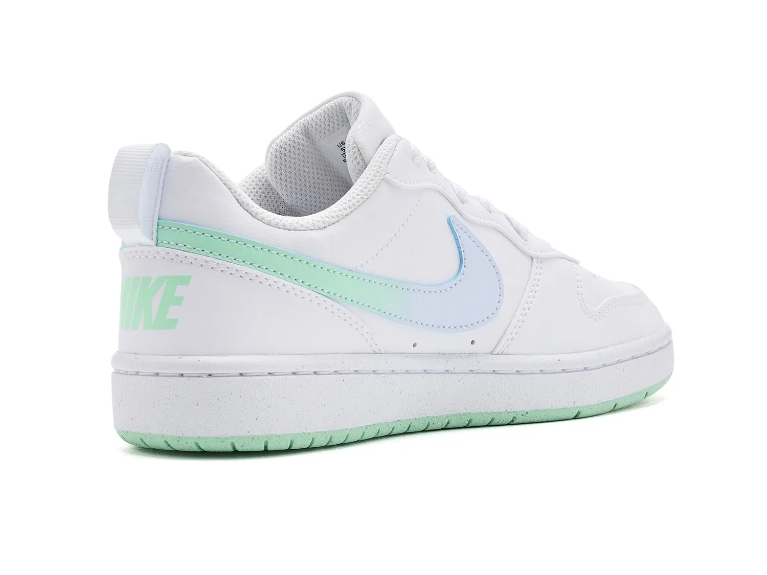 Кроссовки Court Borough Low Fade (для больших детей) Nike Kids, White/Arctic Green/Football Grey — фото 4