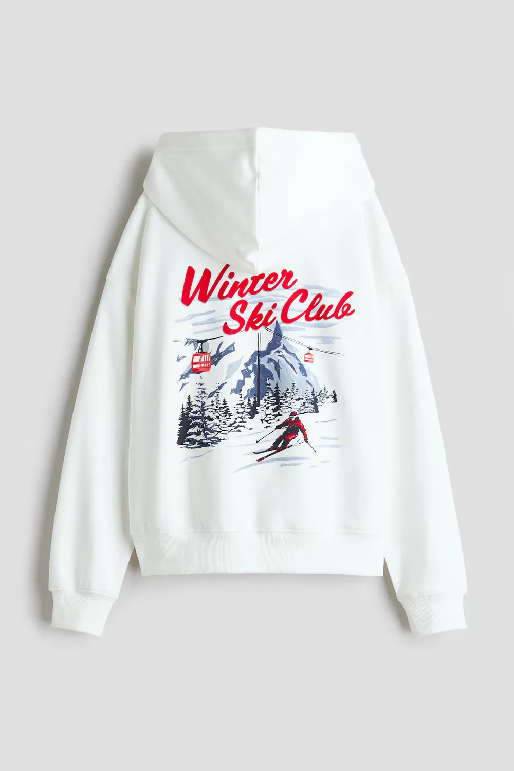 Толстовка оверсайз с рисунком H&M, Weiß/Ski Club — фото 2