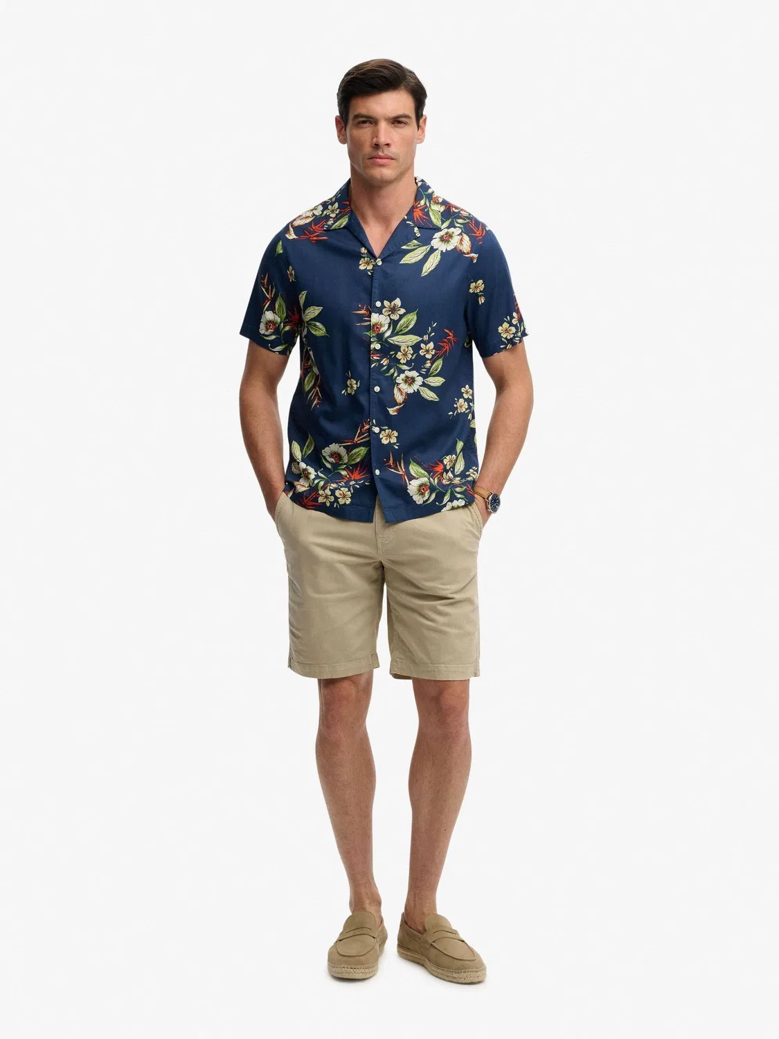 Рубашка с коротким рукавом Hawaiian Print Superdry, синяя — фото 3