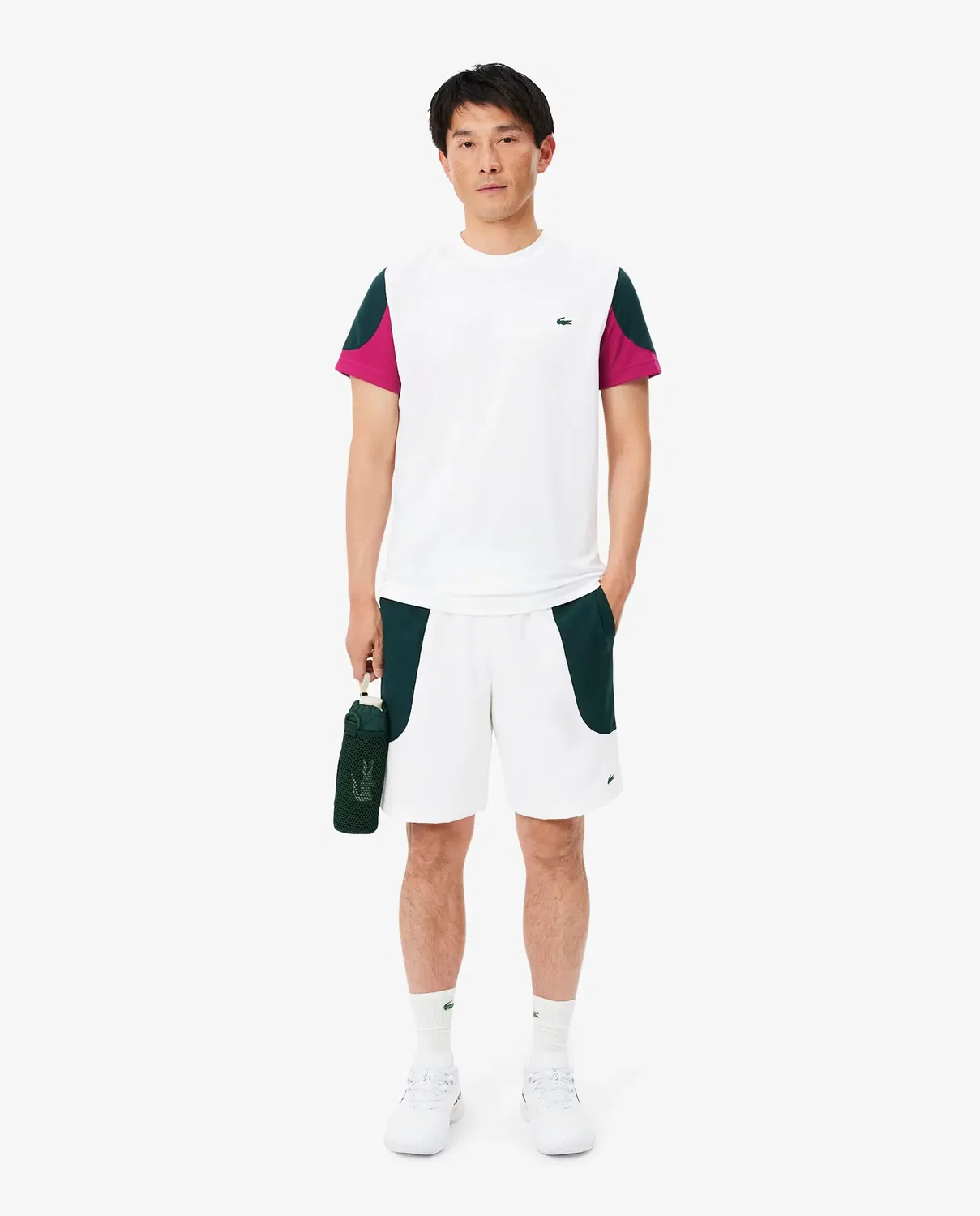 Мужские шорты спортивные водоотталкивающие с цветными блоками Lacoste, Verde