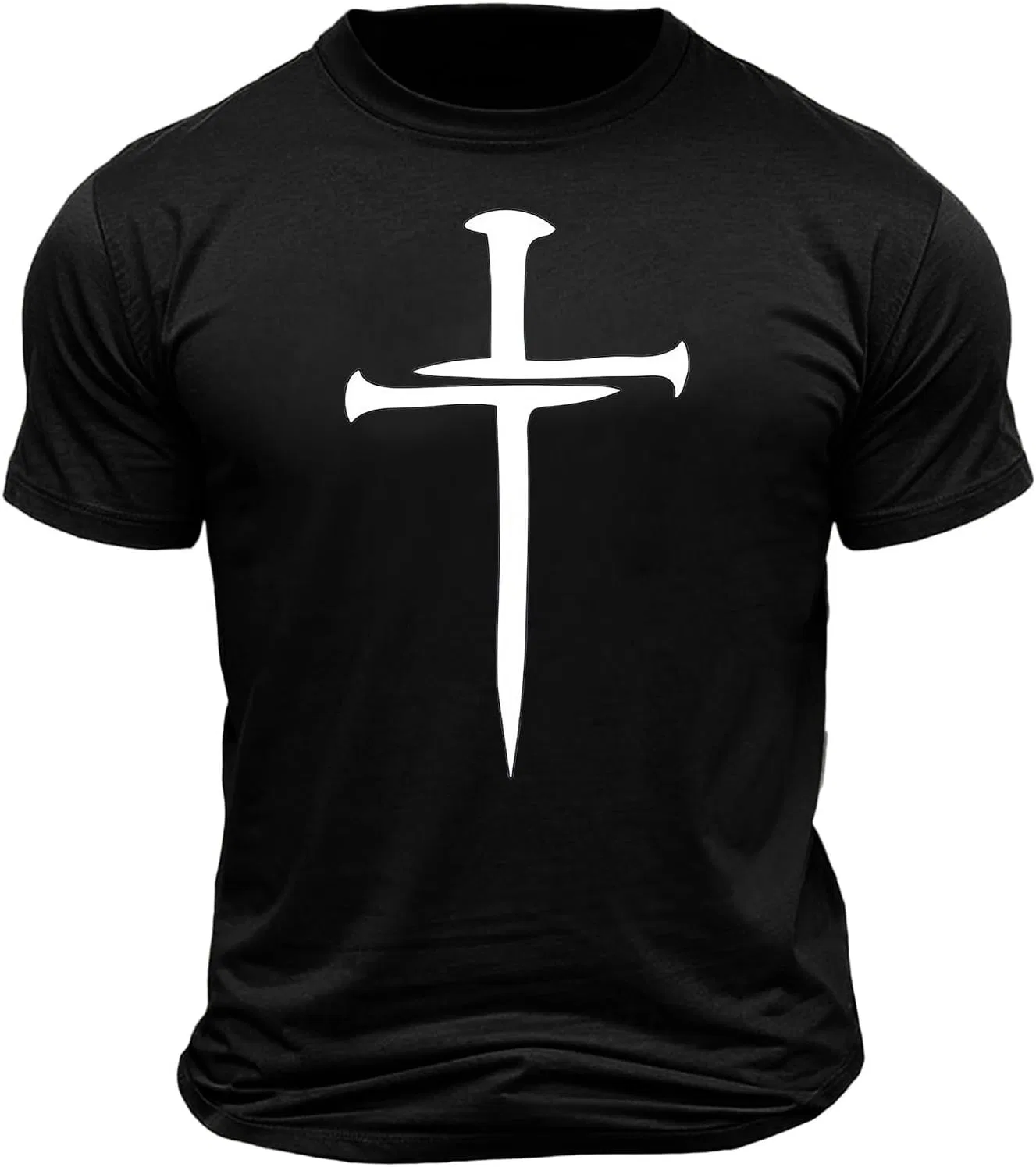 Мужская футболка с крестом Cross Print, Black — фото 2