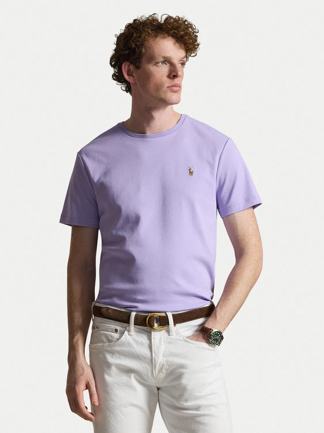 Мужская футболка стандартного кроя Polo Ralph Lauren, светло-сиреневый