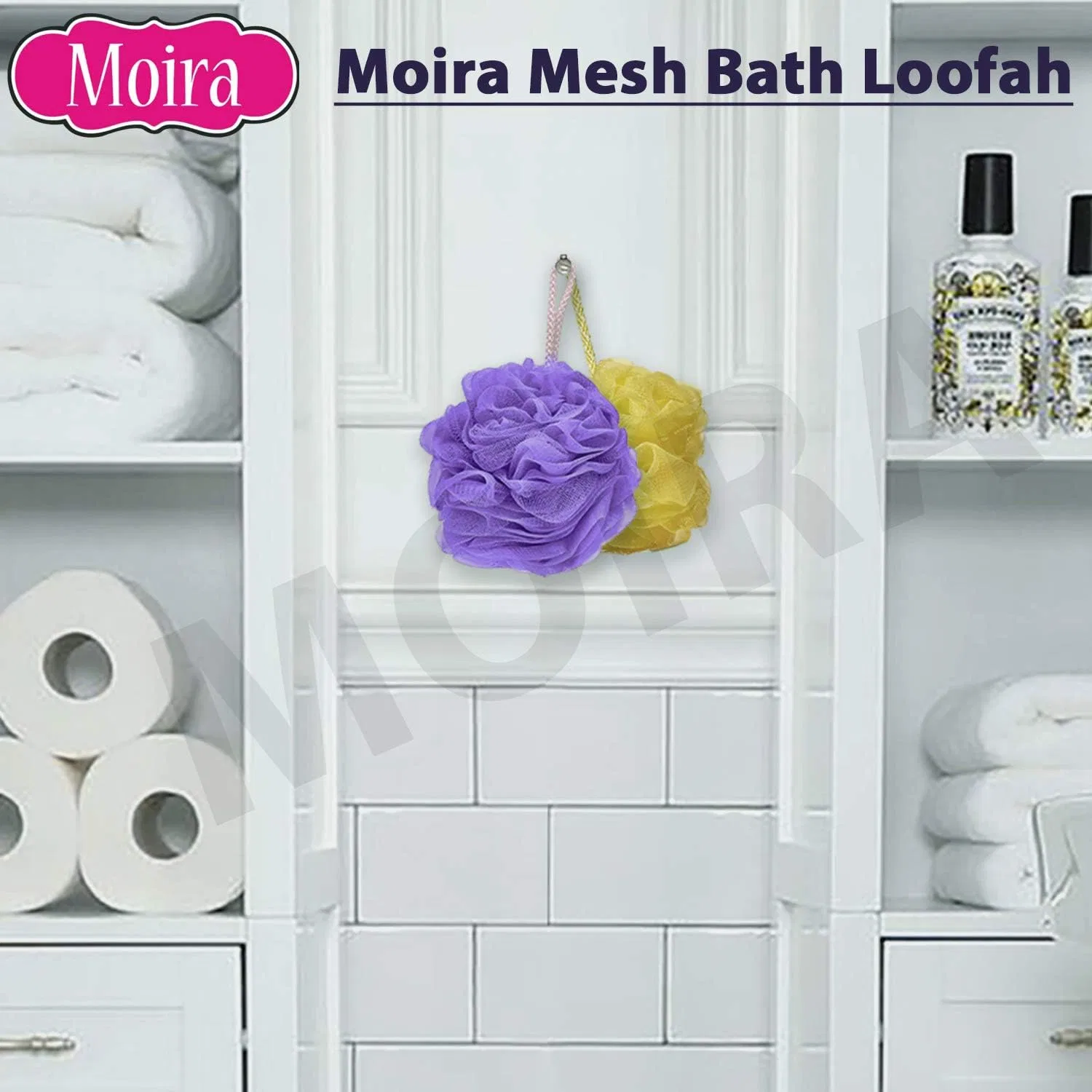 Люфа для душа Moira Mesh Bath Set, 2 шт, 35 г, Multicoloured — фото 2