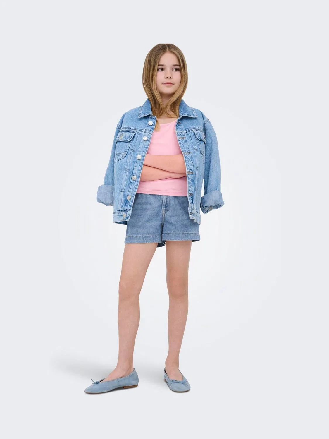 Джинсовые шорты свободного кроя ONLY KIDS, синие — фото 2