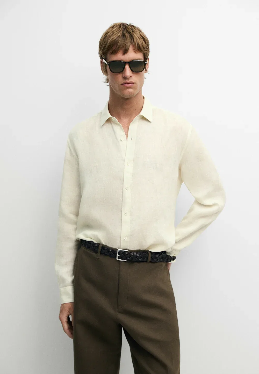 Рубашка Massimo Dutti, Beige