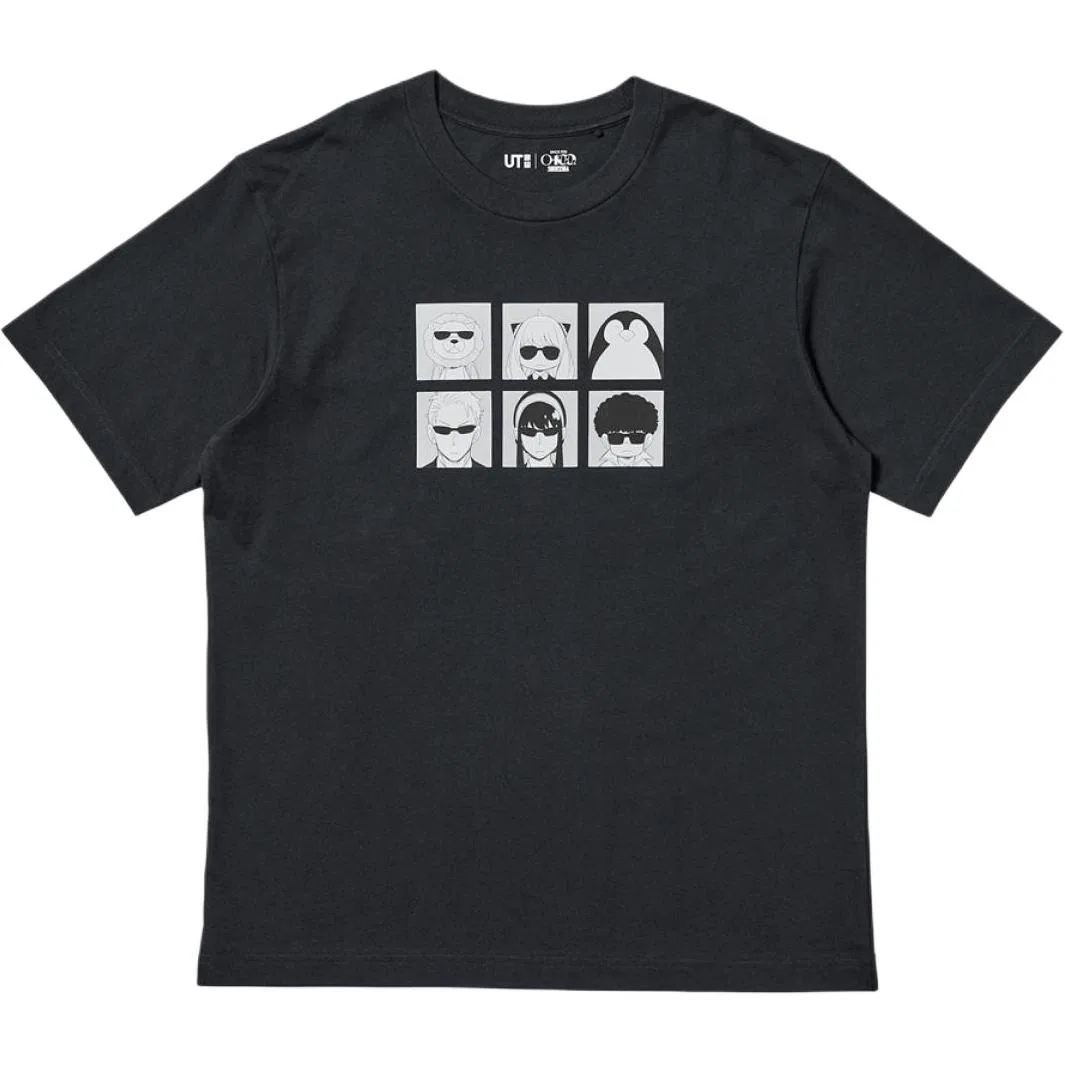 Мужская футболка с принтом SPY×FAMILY Collaboration, Black, UNIQLO