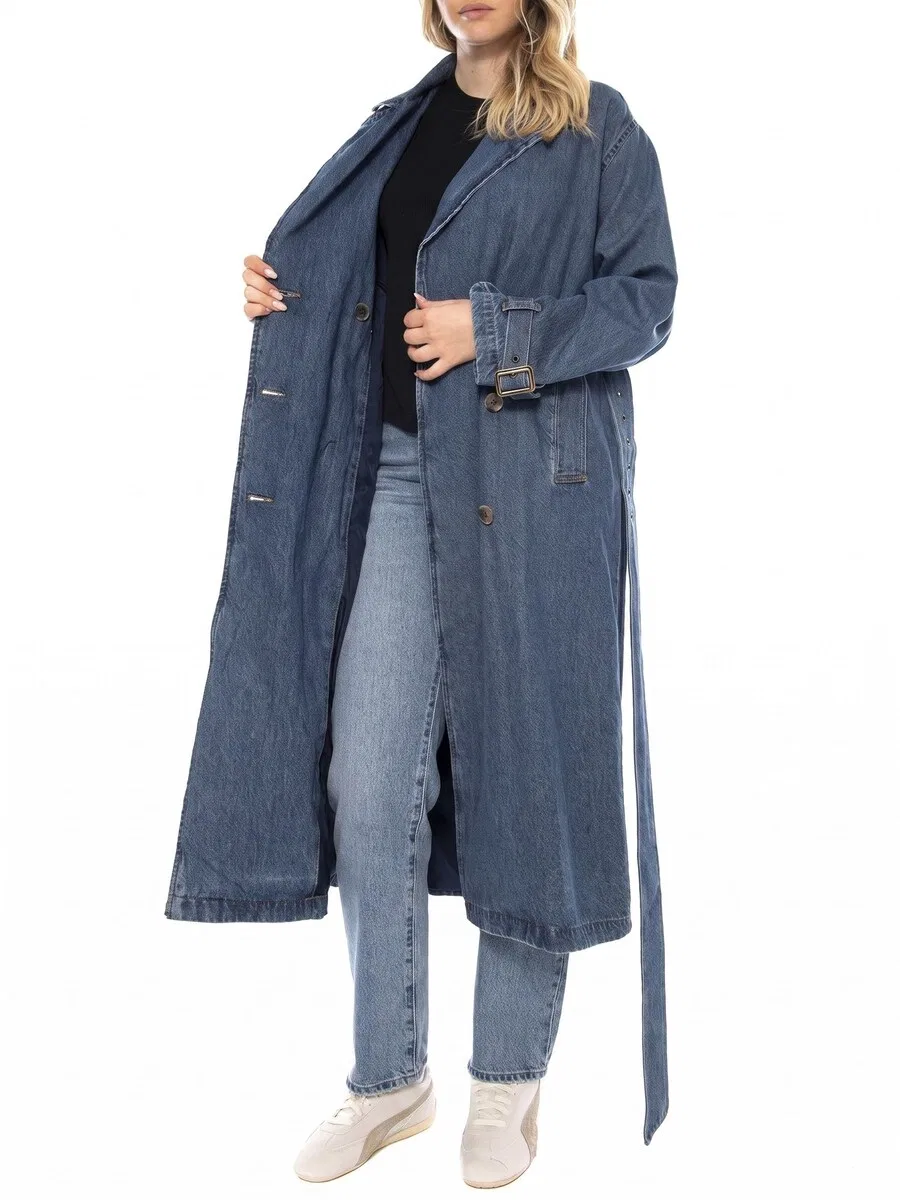 Куртка LEVI'S для межсезонья из синей джинсовой ткани — фото 4