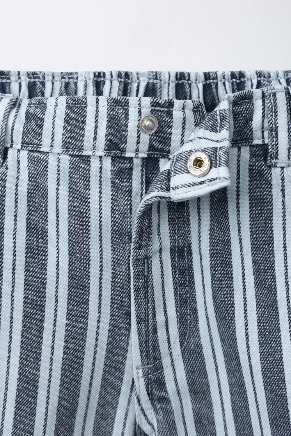 Полосатые мешковатые джинсы ZARA, Blue/White — фото 3
