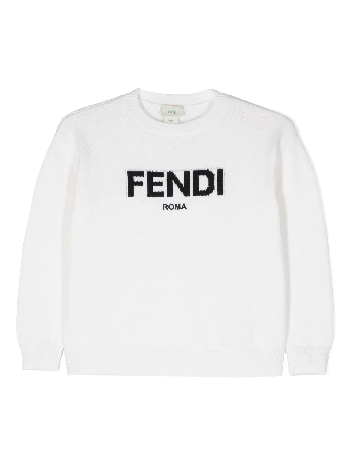 Джемпер с логотипом интарсии из шерсти FENDI, нейтральные