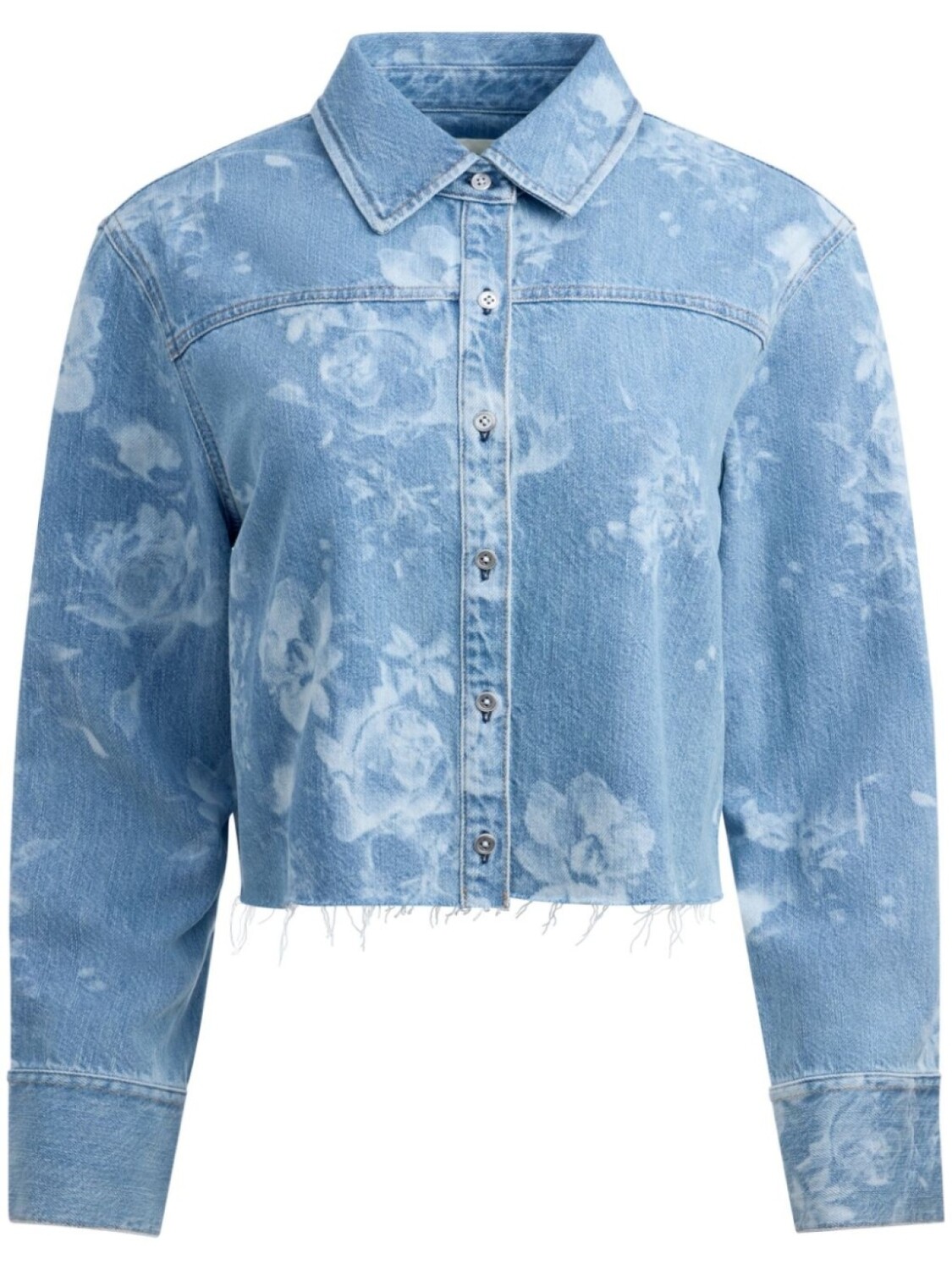 

Alice + olivia джинсовая рубашка с цветочным принтом, синий