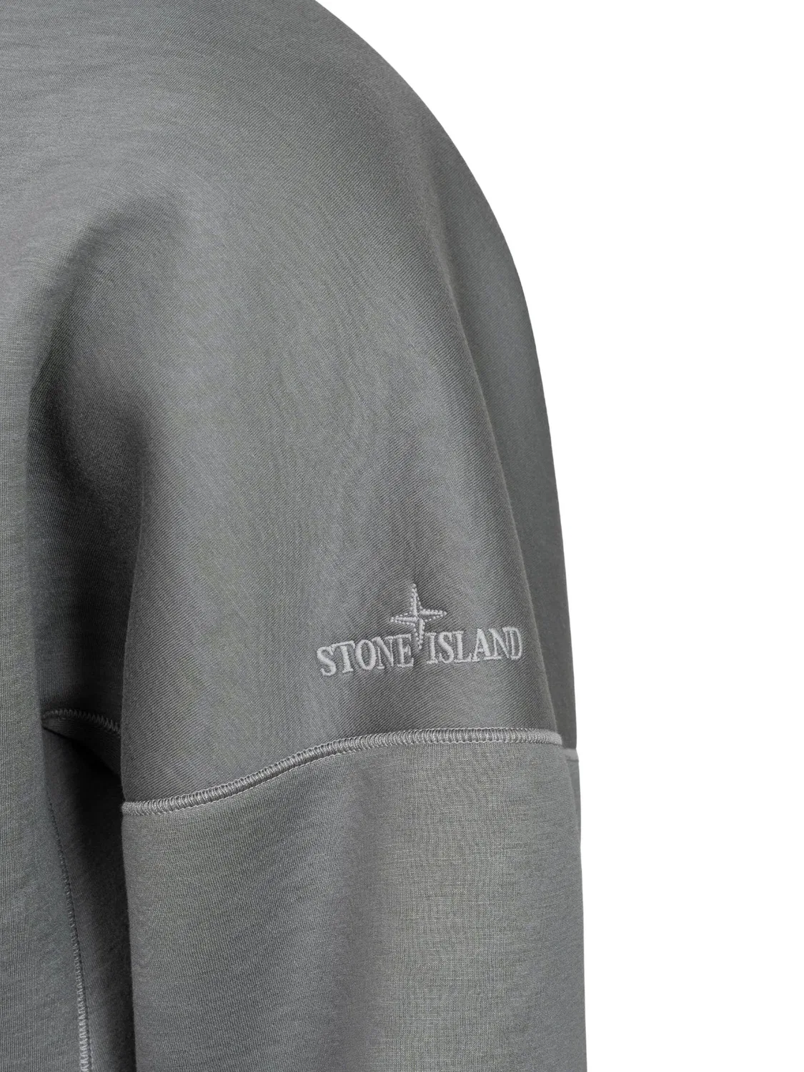 Stone Island Серый худи с молнией — фото 2