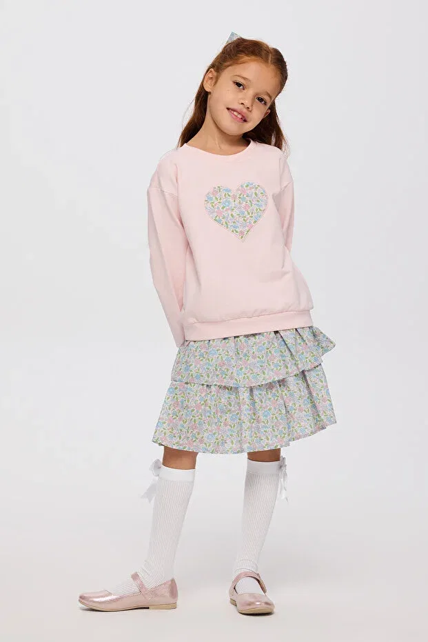 Детские свитшот для девочек хлопковый Liberty fabric girls' sweatshirt Made With Liberty Fabric, Pink