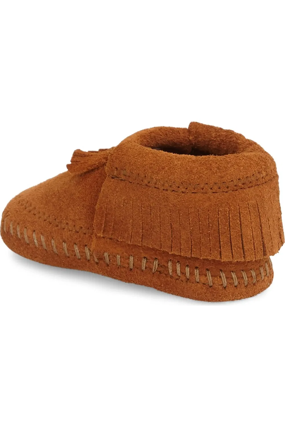 Ботиночки детские с бахромой Riley Minnetonka, Brown Suede — фото 2