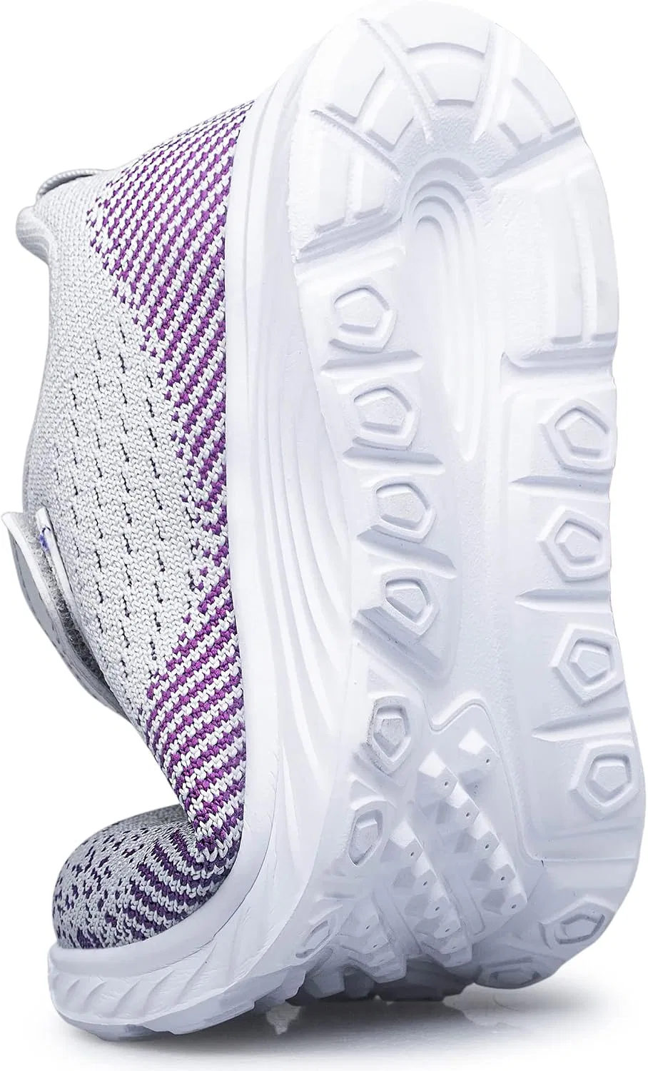 Детские кроссовки для бега с ремешком MURDESOT, Grey&purple — фото 3