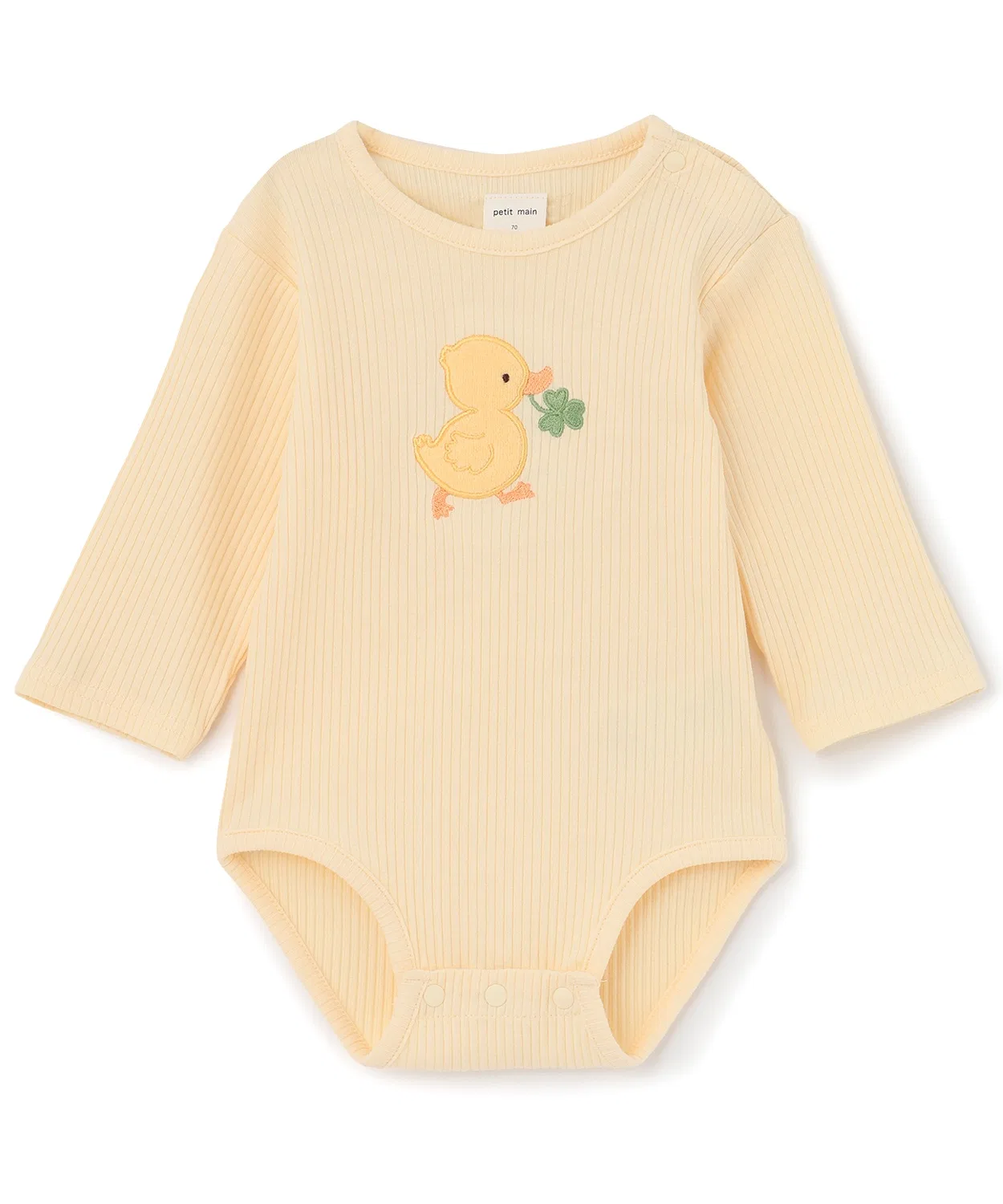 Детский комбинезон-боди с аппликацией Animal Romper petit main, Lemon Yellow