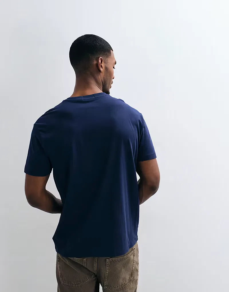 Футболка Polo Ralph Lauren NY с принтом в виде надписи, темно-синяя — фото 3