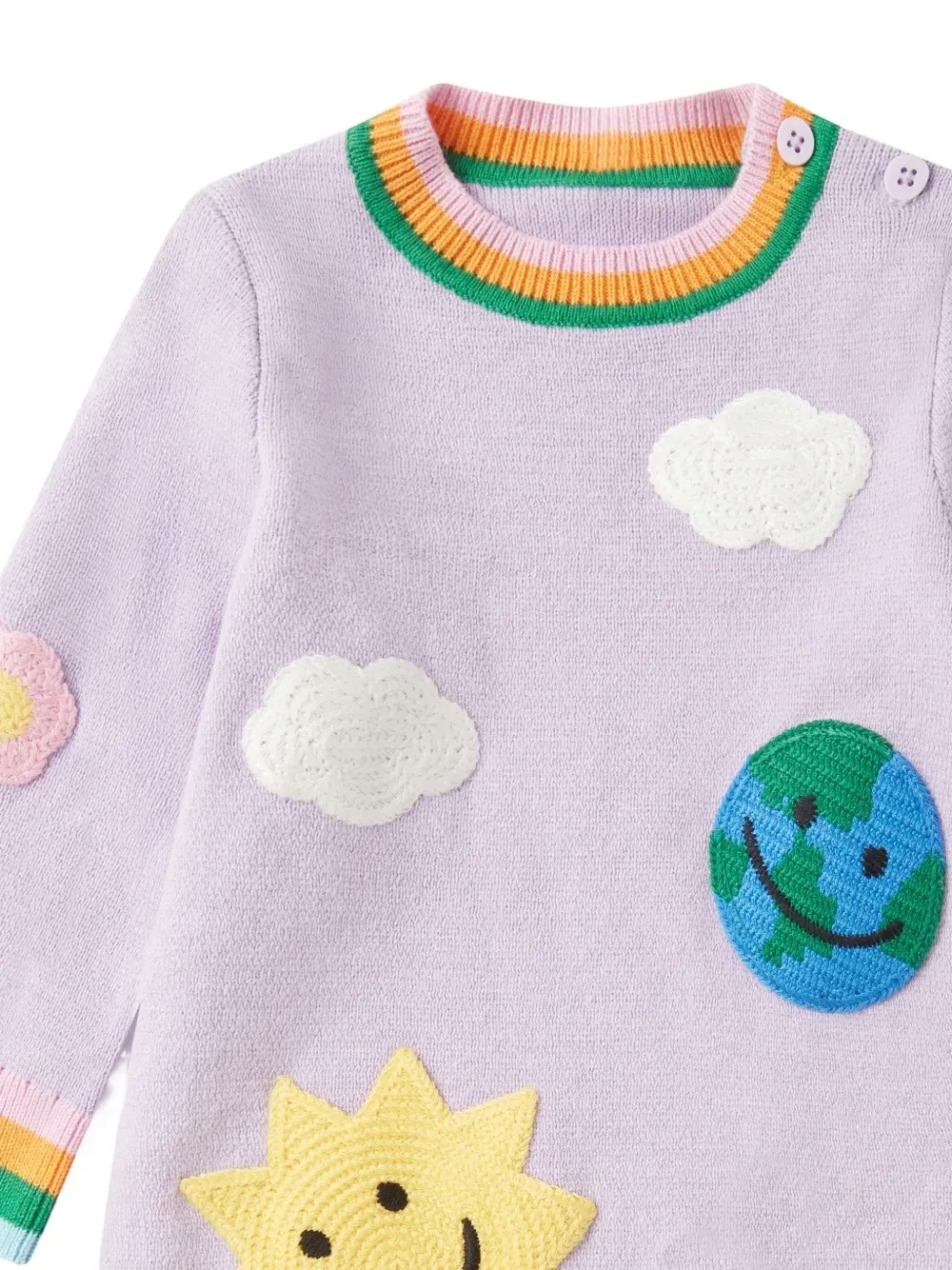 Платье вязки интарсия Stella McCartney Kids, фиолетовый — фото 3