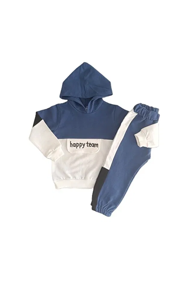 Детский комплект свитшот-брюки с капюшоном Happy Team Minilkabebe, Navy Blue