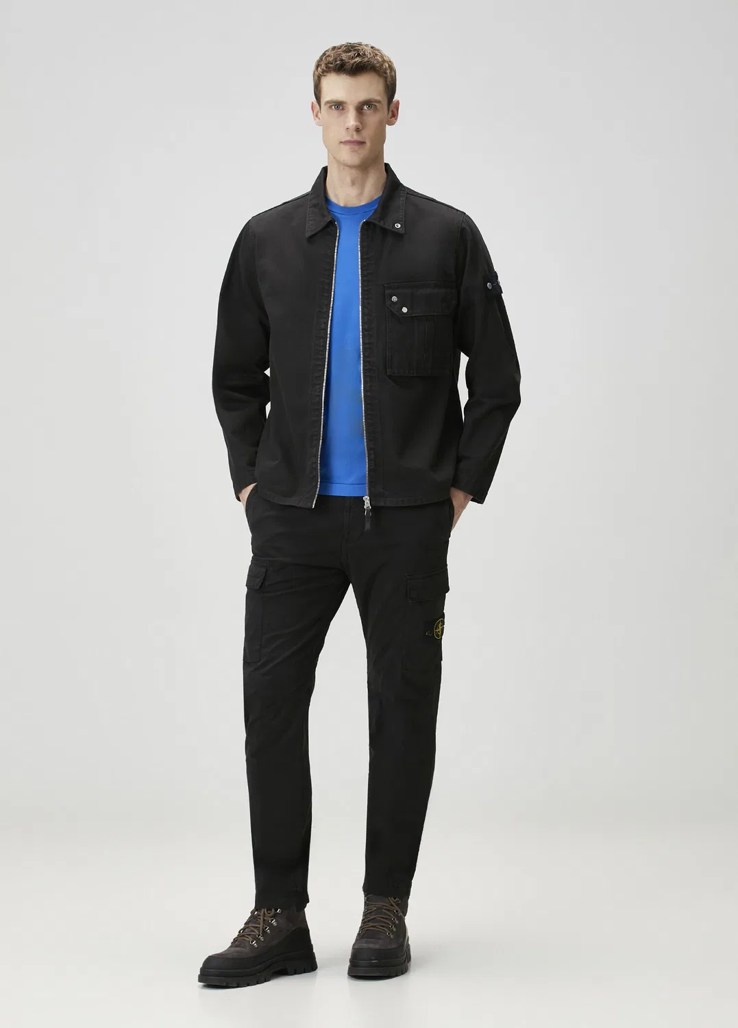 Карго брюки Stretch Twill Stone Island, black