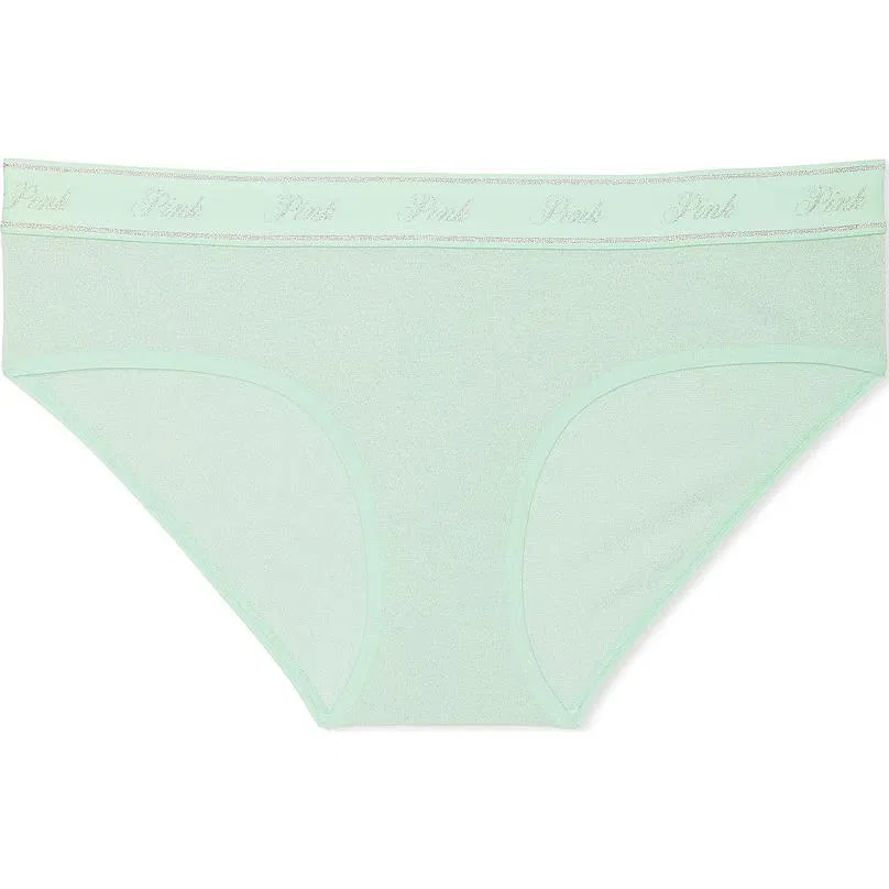 Трусы Victoria's Secret PINK Logo Cotton Shimmer Hiphugger, Mint Green