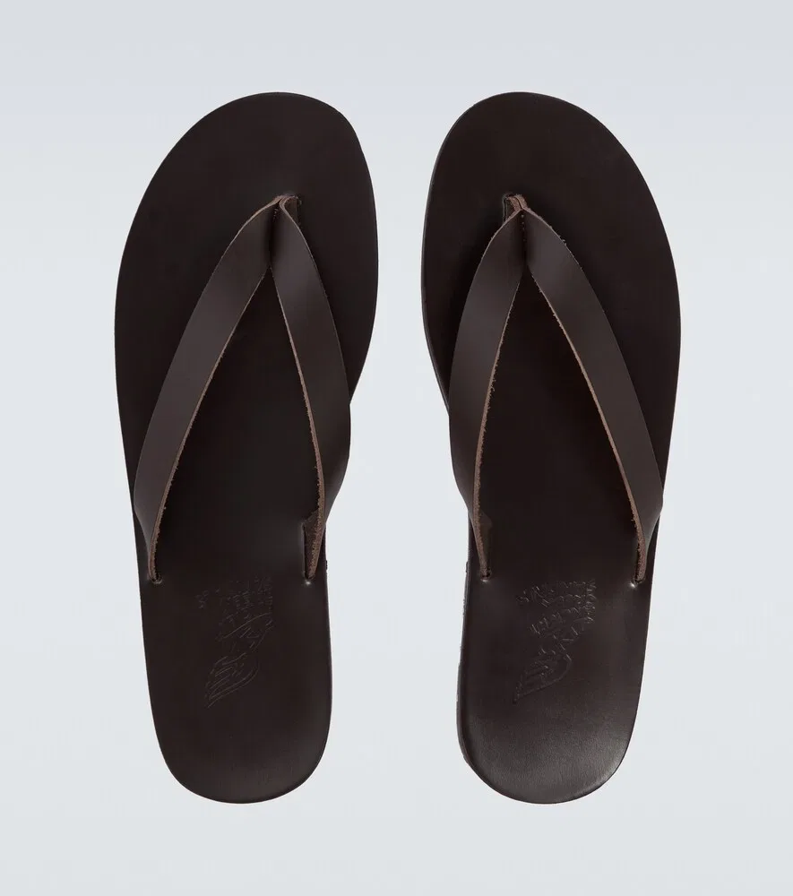 Кожаные сандалии-вьетнамки Solon Ancient Greek Sandals, коричневый — фото 4