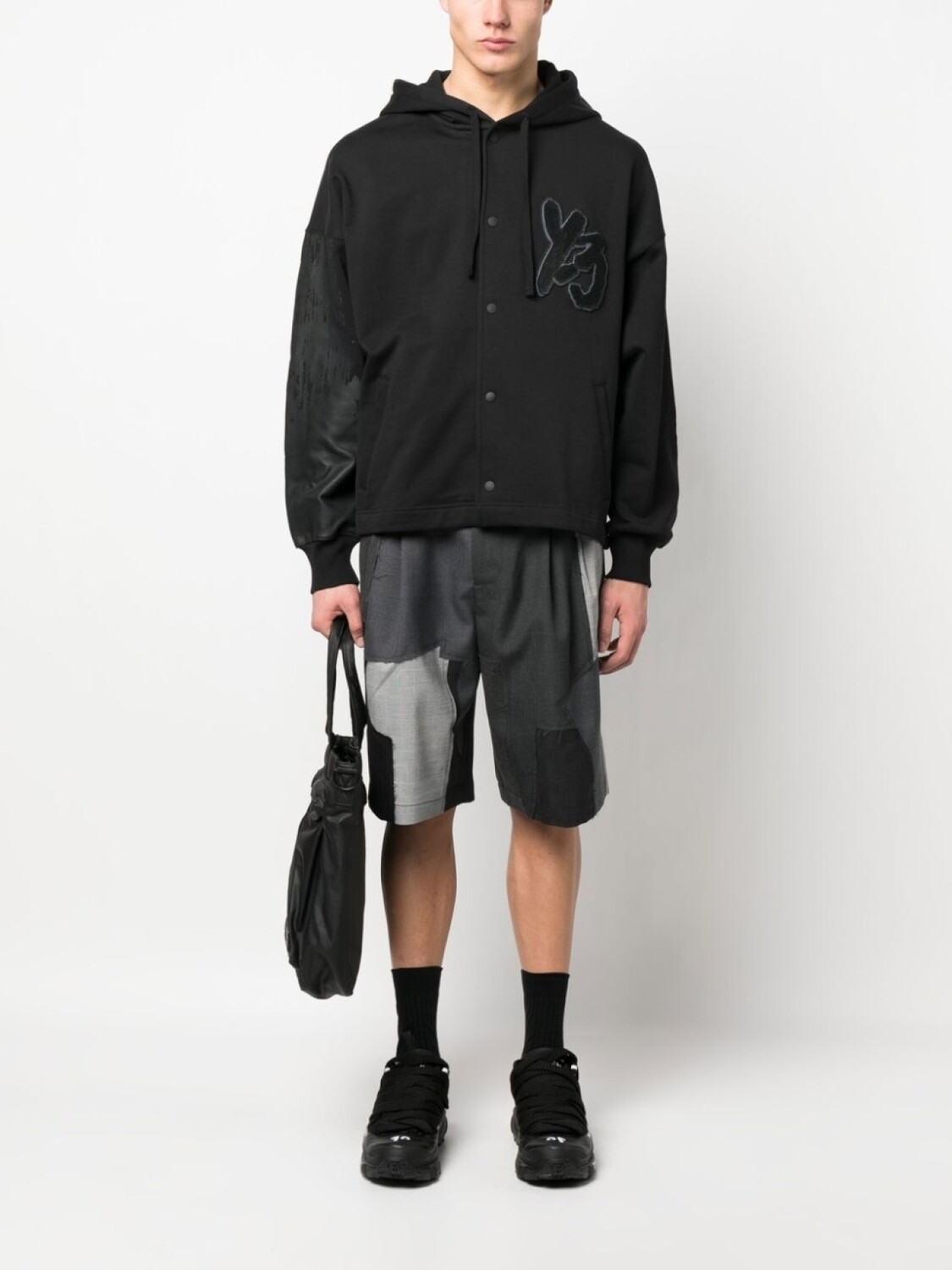 

Y-3 худи из органического хлопка с нашивкой-логотипом, черный