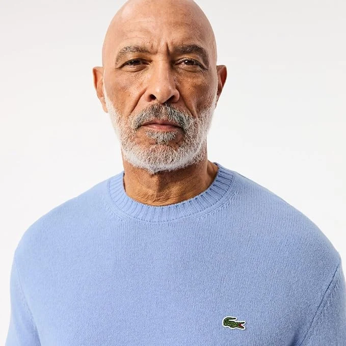 Lacoste мужской кардочесаный шерстяной свитер с круглым вырезом, Overview — фото 3