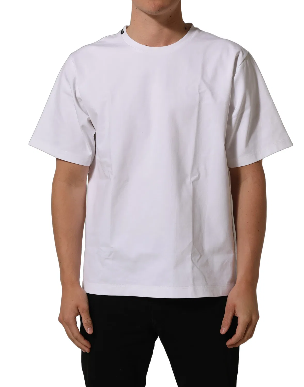 Мужская футболка с коротким рукавом с фирменной деталью Dolce & Gabbana, White — фото 4