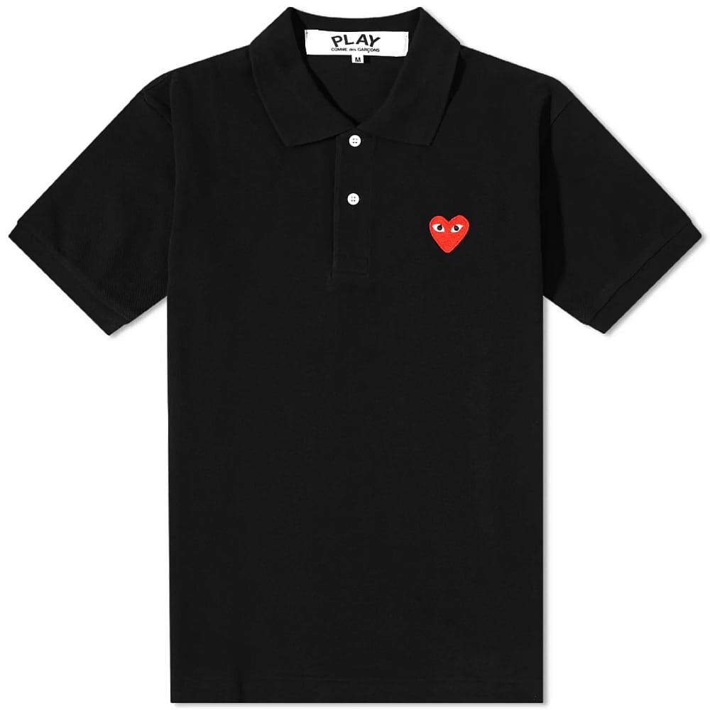 

Футболка Comme des Garçons Play Red Heart Polo, Черный, Футболка Comme des Garçons Play Red Heart Polo